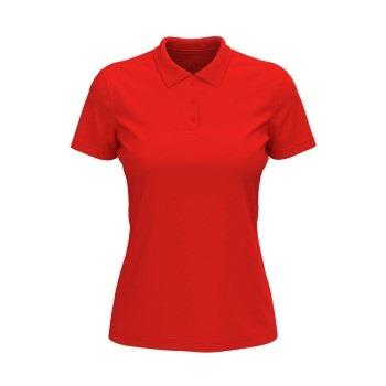 Stedman Lux Short Sleeve Polo For Women Rød bomull Large Dame