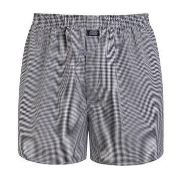 Jockey Woven Poplin Boxer Shorts Marine Rutete bomull 3XL Herre