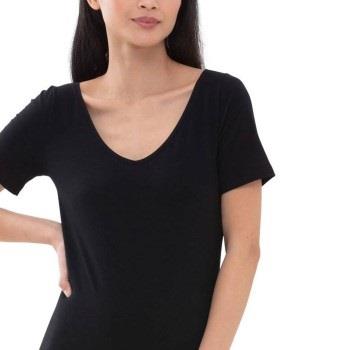 Mey Superfine Organic V-Neck T-Shirt Svart bomull 36 Dame