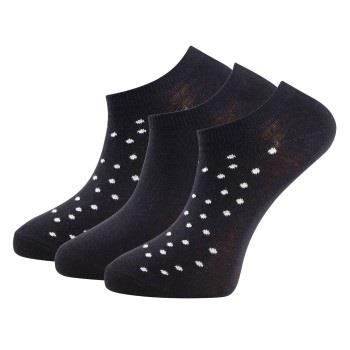 Trofe Cotton Dot Sneaker Socks Strømper 3P Svart Str 39/42 Dame