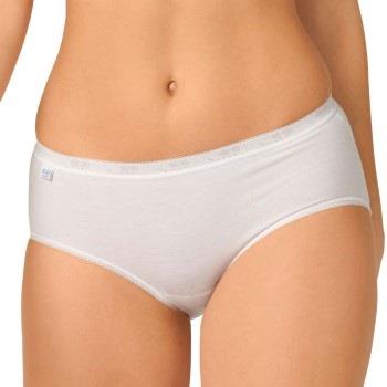 Sloggi Truser 2P Basic Plus Midi Briefs Hvit bomull 40 Dame