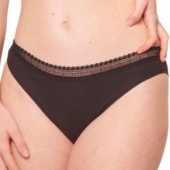 Sloggi Truser 2P GO Ribbed Tai Briefs Svart økologisk bomull Small Dam...