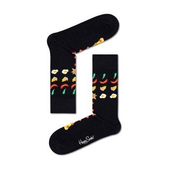 Happy socks Strømper 2P Pizza Invaders Sock Svart mønstret bomull Str ...