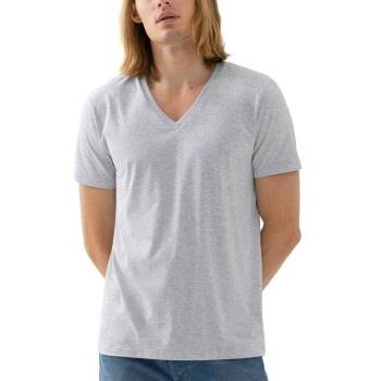 Mey Dry Cotton Colour V Neck T-Shirt Gråmelerad Medium Herre