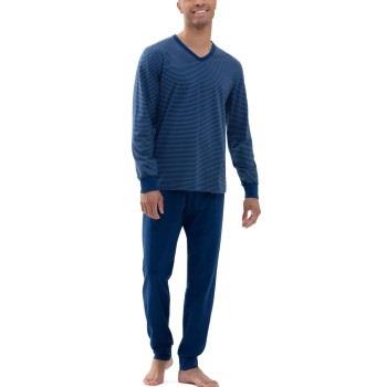 Mey Cardwell V Neck Pyjama Mørkblå bomull 50 Herre