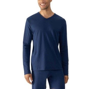 Mey Solid Night Long-Sleeved T-Shirt Mørkblå bomull Small Herre