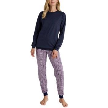 Calida Lovely Nights Pyjama With Cuff Marine/Rød bomull Small Dame