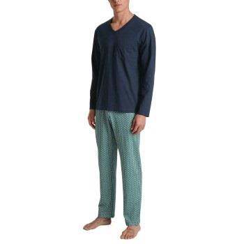 Calida Relax Imprint 3 Long Pyjama Blå/Grønn bomull XX-Large Herre