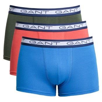 Gant 3P Basic Cotton Trunks Blå/Rød bomull Small Herre