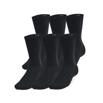 Under Armour Strømper 6P Essential Crew Socks Svart polyester Large