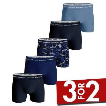 Björn Borg 5P Cotton Stretch Boxer 1719 Blå Mønster bomull Large Herre