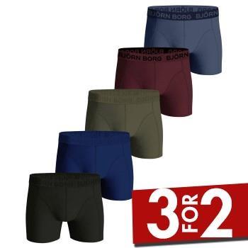 Björn Borg 5P Cotton Stretch Boxer 1719 Blå/Rød bomull Medium Herre