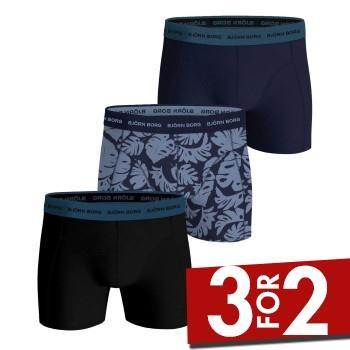 Björn Borg 3P Cotton Stretch Boxer 1721 Blå/Blå bomull Medium Herre