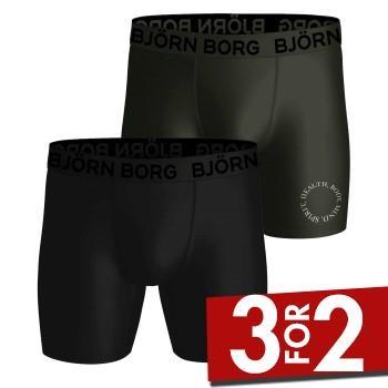 Björn Borg 2P Performance Boxer 1727 Svart polyester Large Herre