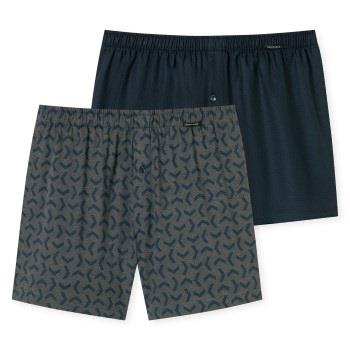 Schiesser 2P Boxershorts multipack Blå/Grå bomull X-Large Herre