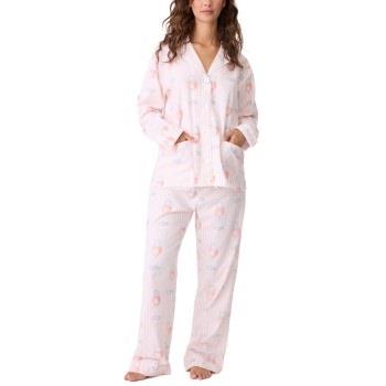 PJ Salvage Long Sleeve Flannel Pyjama Lysrosa bomull Small Dame