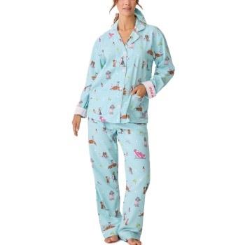 PJ Salvage Long Sleeve Flannel Pyjama Mintgrønn bomull X-Large Dame