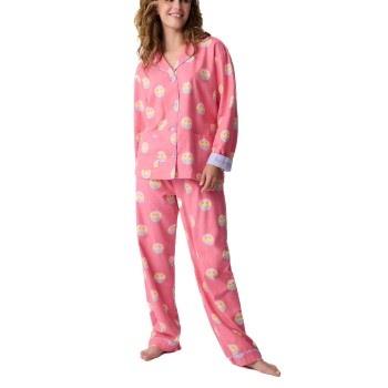 PJ Salvage Long Sleeve Flannel Pyjama Rosa Mønster bomull Small Dame