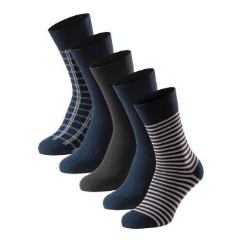 Schiesser Strømper 5P Men Blue Bird Socks Svart/Blå Str 43/46 Herre