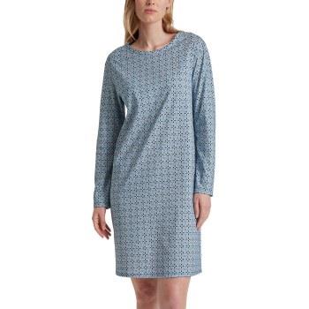 Calida Nights Long Arm Sleepshirt Lysblå m Mønst bomull X-Small Dame