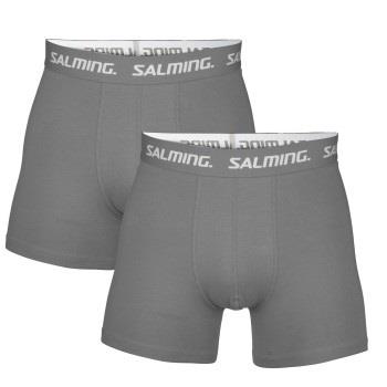 Salming 2P Cotton Boxer Grå bomull Small Herre