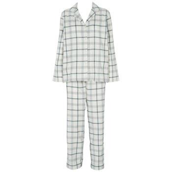 Missya Check Flannel Pyjama Blå/Hvit bomull X-Large Dame