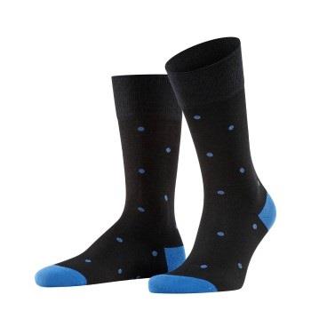 Falke Strømper Dot Socks Svart/Blå bomull Str 47/50 Herre