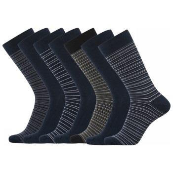 Dovre Strømper 7P Bamboo Socks Blå Mønster Str 41/45 Herre