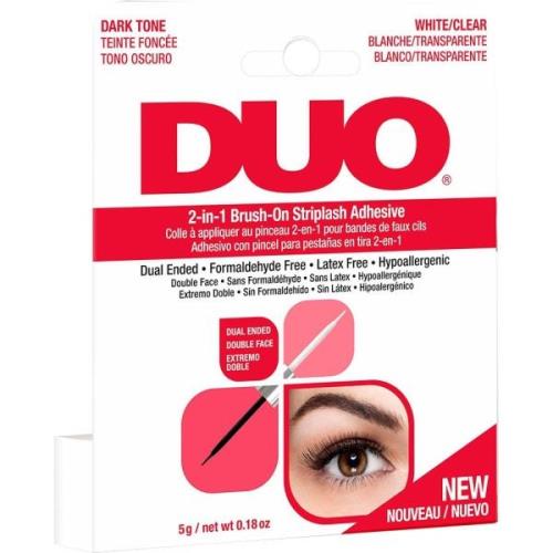 DUO 2-in-1 Brush-On Adhesive Clear & Dark, 5 g Andrea Løsvipper