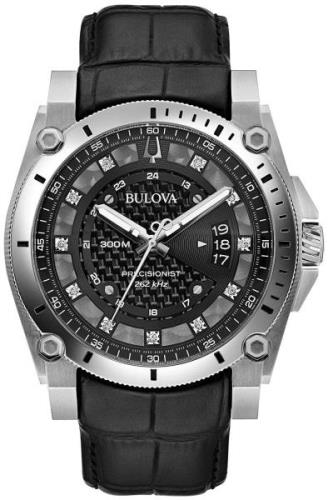 Bulova Herreklokke 96D147 Precisionist Sort/Lær Ø46.5 mm