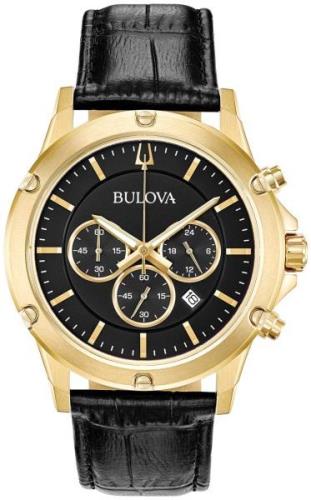 Bulova Herreklokke 97B179 Sort/Lær Ø42 mm