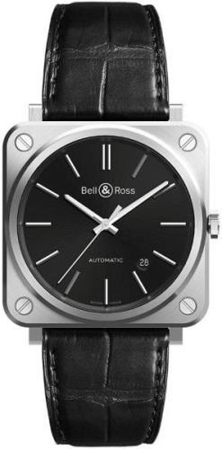 Bell & Ross BRS-92-BLACK-STEEL Br 05 Sort/Lær