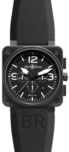Bell & Ross Herreklokke BR0194-BL-CA BR 01-94 Sort/Gummi Ø46 mm