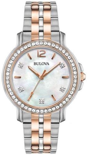 Bulova Dameklokke 98L242 Crystal Sølvfarget/Rose-gulltonet stål