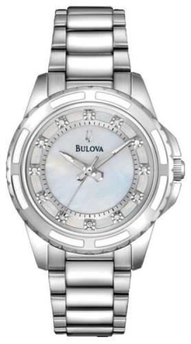 Bulova Dameklokke 96P144 Diamond Blå/Stål Ø32 mm