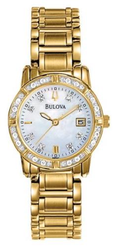 Bulova Dameklokke 98R165 Highbridge Hvit/Gulltonet stål Ø26 mm