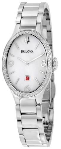 Bulova Dameklokke 96R192 Diamond Hvit/Stål Ø25 mm