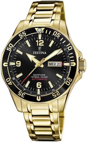 Festina Herreklokke F20479-4 Classic Sort/Gulltonet stål Ø42 mm