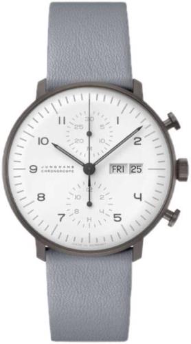 Junghans Herreklokke 27/4008.03 Max Bill Hvit/Lær Ø40 mm