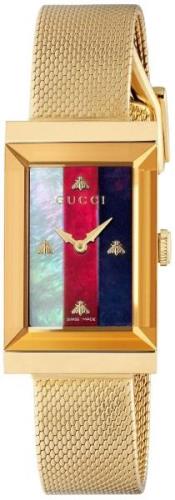 Gucci Dameklokke YA147410 G-Frame Flerfarget/Gulltonet stål