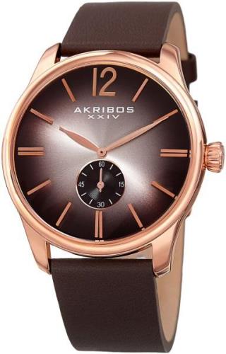 Akribos XXIV Herreklokke AK916RG Classic Brun/Lær Ø44 mm