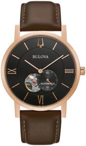 Bulova Herreklokke 97A155 Sort/Lær Ø42 mm