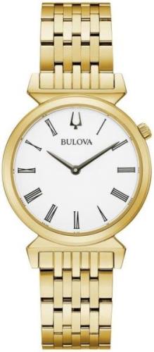 Bulova Dameklokke 97L161 Hvit/Gulltonet stål Ø30 mm