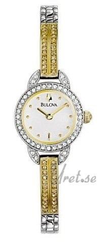 Bulova Dameklokke 98L108 Crystal Dam Hvit/Stål Ø19 mm