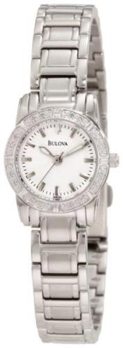 Bulova Dameklokke 96R156 Diamond Sølvfarget/Stål Ø20 mm