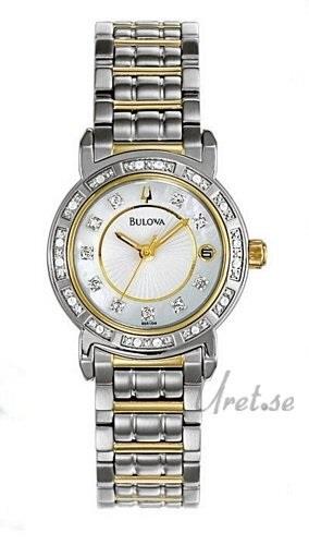 Bulova Dameklokke 98R104 Diamonds Dam Hvit/Stål Ø26 mm