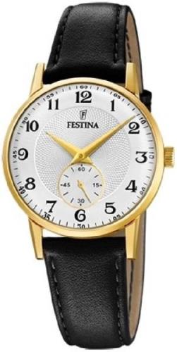 Festina Dameklokke F20571-1 Retro Sølvfarget/Lær Ø29 mm