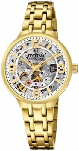 Festina Dameklokke F20617-1 Skjelettkuttet/Gulltonet stål Ø32.5 mm