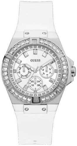 Guess Dameklokke GW0118L3 Sølvfarget/Gummi Ø39 mm