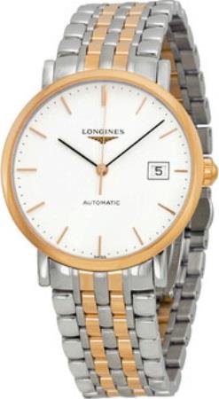 Longines Herreklokke L4.810.5.12.7 Elegant Hvit/18 karat rosé gull